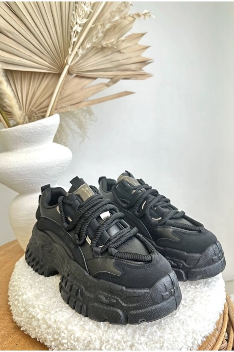 Women's sneakers with chunky sole black Nevela