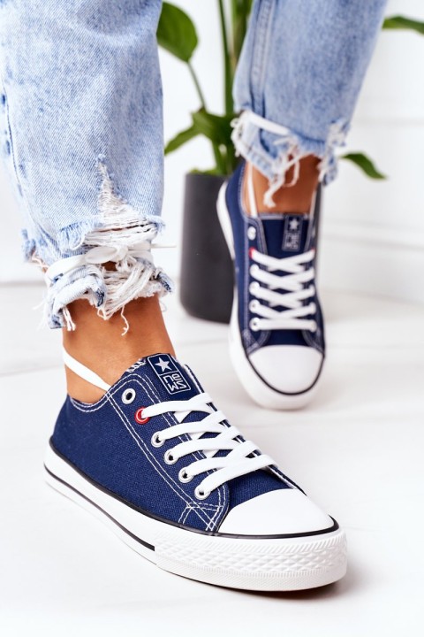 Women's Classic Sneakers Navy Blue Ecoma