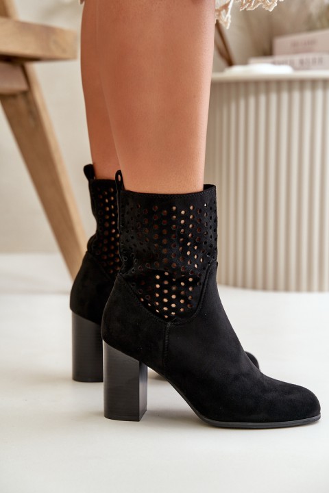 Women's Heeled Boots with Zip Black Meriadne