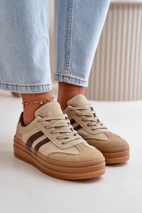 Women's Platform Sneakers Brown Nesonice