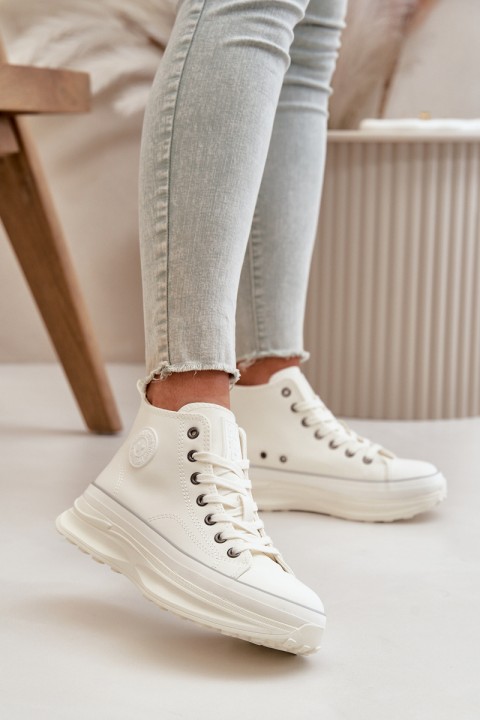 Women's Platform Sneakers Eco Leather Big Star OO274064 White