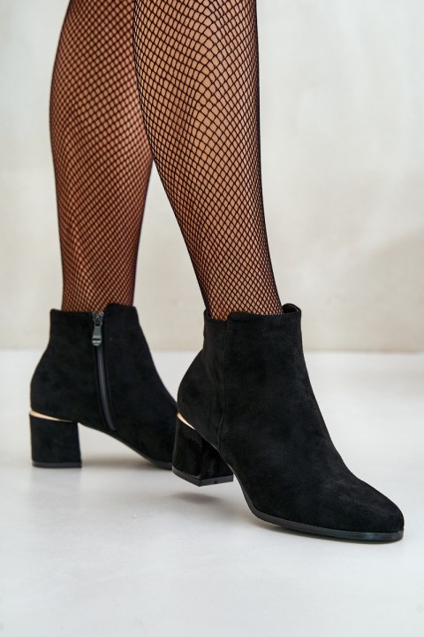 Eco Suede Ankle Boots With Zipper Black Sairis