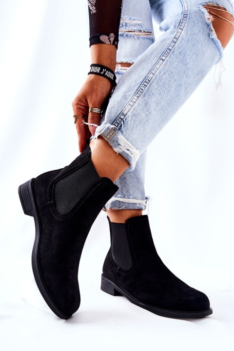 Suede Lace-up Boots Black Astate