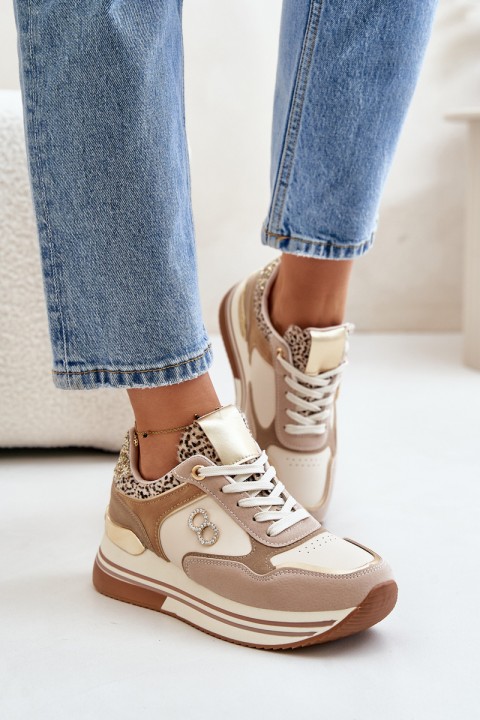 Beige Platform Women's Sneakers Debizia