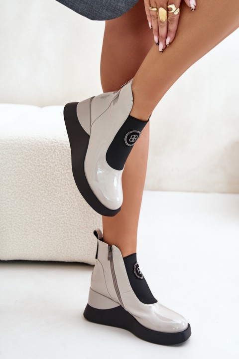 Light gray ankle boots best sale