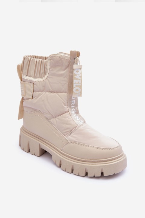 Women's High Snow Boots Insulated Beige Freoc