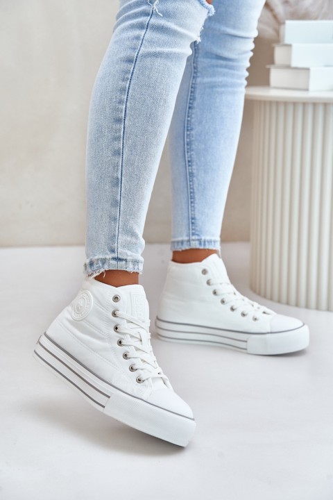 Warm Women's Platform Sneakers OO274A473 White