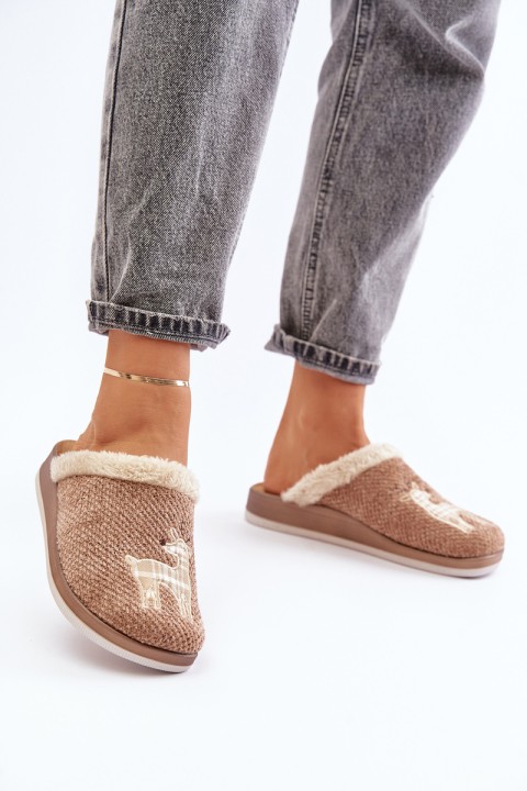 Women's Slippers With Reindeer Inblu CT000034 Beige