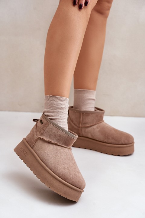 Low snow boots on platform Big Star OO274A100 beige