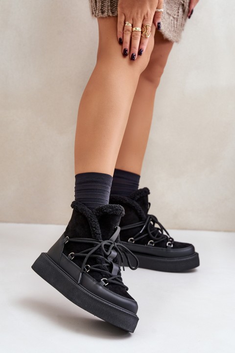 Snow Boots On Platform Black Tamidra