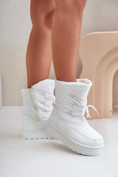 Snow boots on platform with zipper Big Star OO274886 White