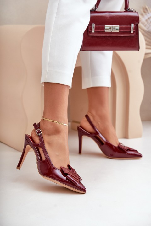 Patent Heels With Open Heel Burgundy Auroravia