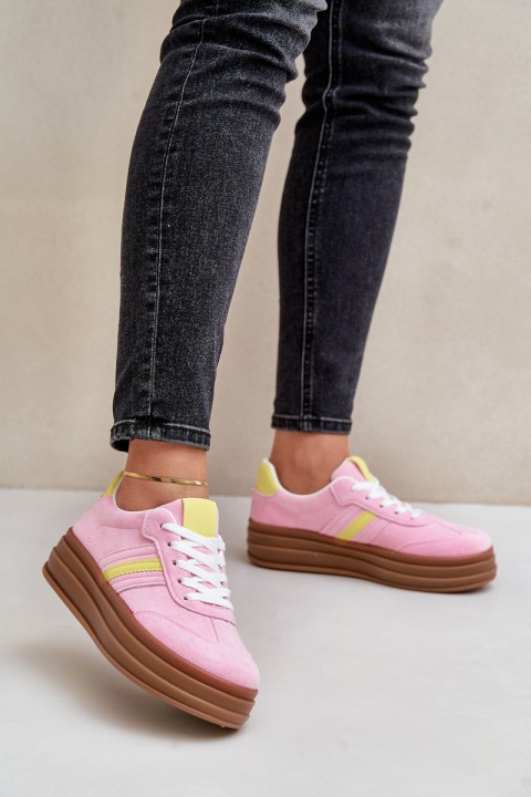 Womens Sneakers On Platform Pink Dravinnia